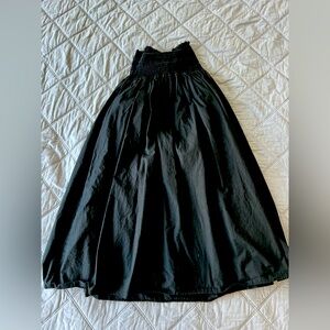 Hill House Delphine Nap Skirt smocked maxi skirt in solid black